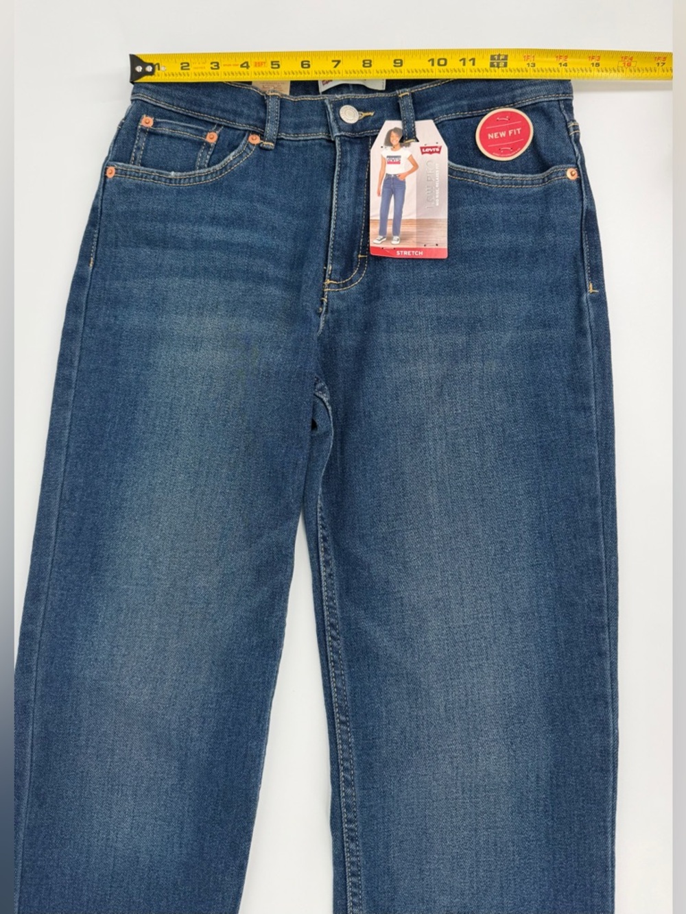 Levi’s Low Pro Jeans Girls 14 Reg Stretch Mid Rise Relaxed Straight Blue NW - Picture 10 of 14